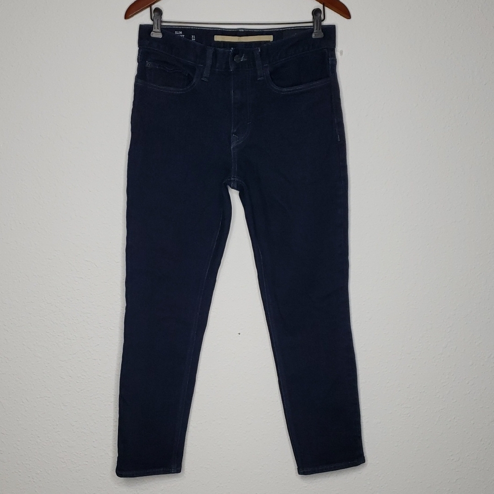 Banana Republic Cotton Lyocell Dark Wash Slim Fit Blue Jeans Size 31x30 Casual